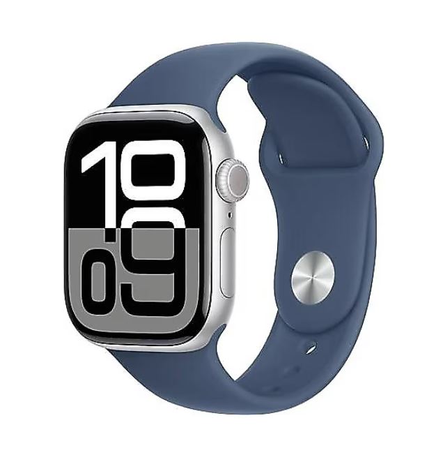 Apple Watch Series 10 GPS 42mm Gümüş Alüm. Kasa Kot Rengi Spor Kordon - S/M