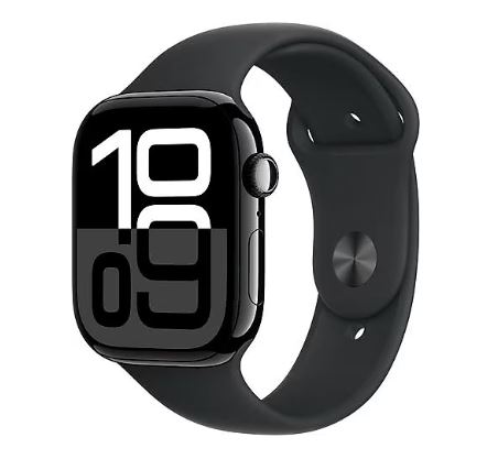 Apple Watch Series 10 GPS 46mm Simsiyah Alüm.Kasa Siyah Spor Kordon - M/L