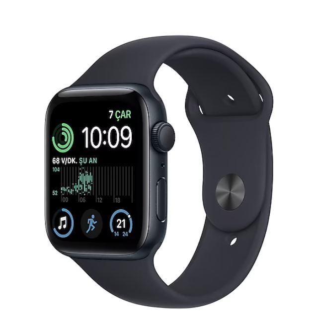 Apple Watch SE GPS + Cellular 44mm Gece Yarısı Alüm.Kasa Gece Yarısı Spor Kordon - M/L