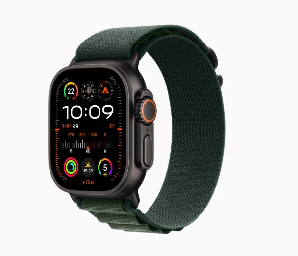 Apple Watch Ultra 2 GPS + Cellular 49mm Siyah Titanyum Kasa Koyu Yeşil Alpine Loop - Orta Boy