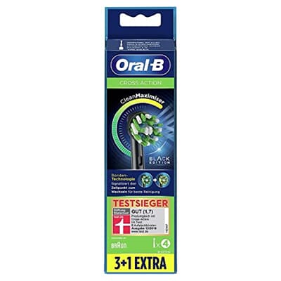 Oral-B Cross Action 3+1 Cleanmaximizer, Siyah Yedek Başlık