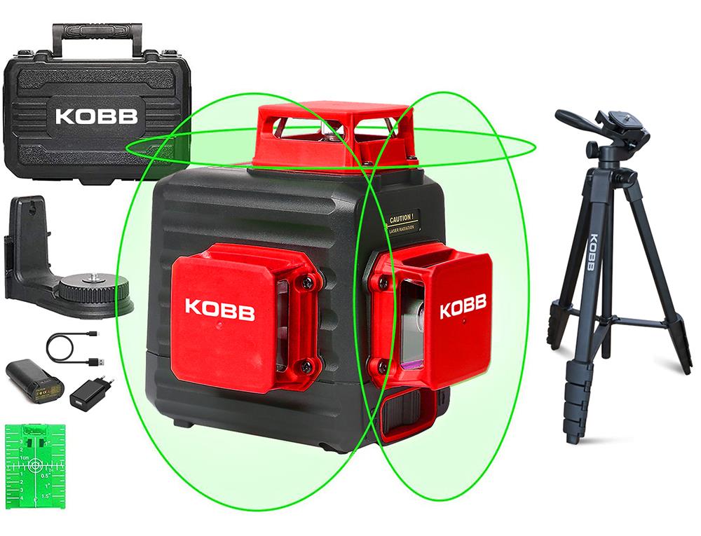 KOBB KBL34GTP 40 M Prof Yeşil Çapraz Çizgi Lazer Distomat + Tripod