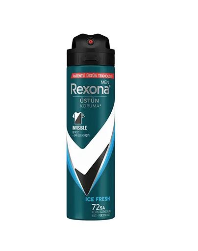 REXONA MEN ERKEK SPREY DEODORANT INVİSİBLE ICE FRESH 150 ML X 5 ADET