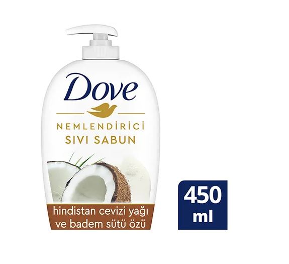 DOVE NEMLENDİRİCİ SIVI SABUN HİNDİSTAN CEVİZİ YAĞI 450 ML X 3 ADET