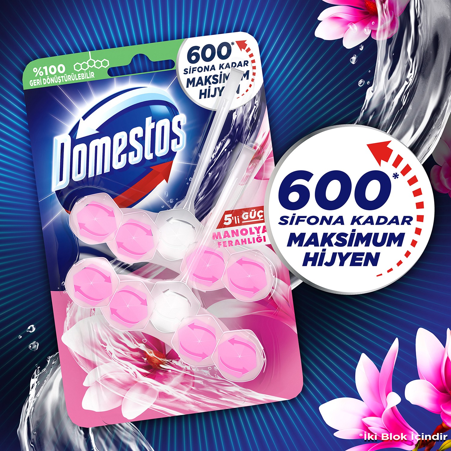 DOMESTOS  TUVALET BLOĞU MANOLYA FERAHLIĞI X 5 ADET