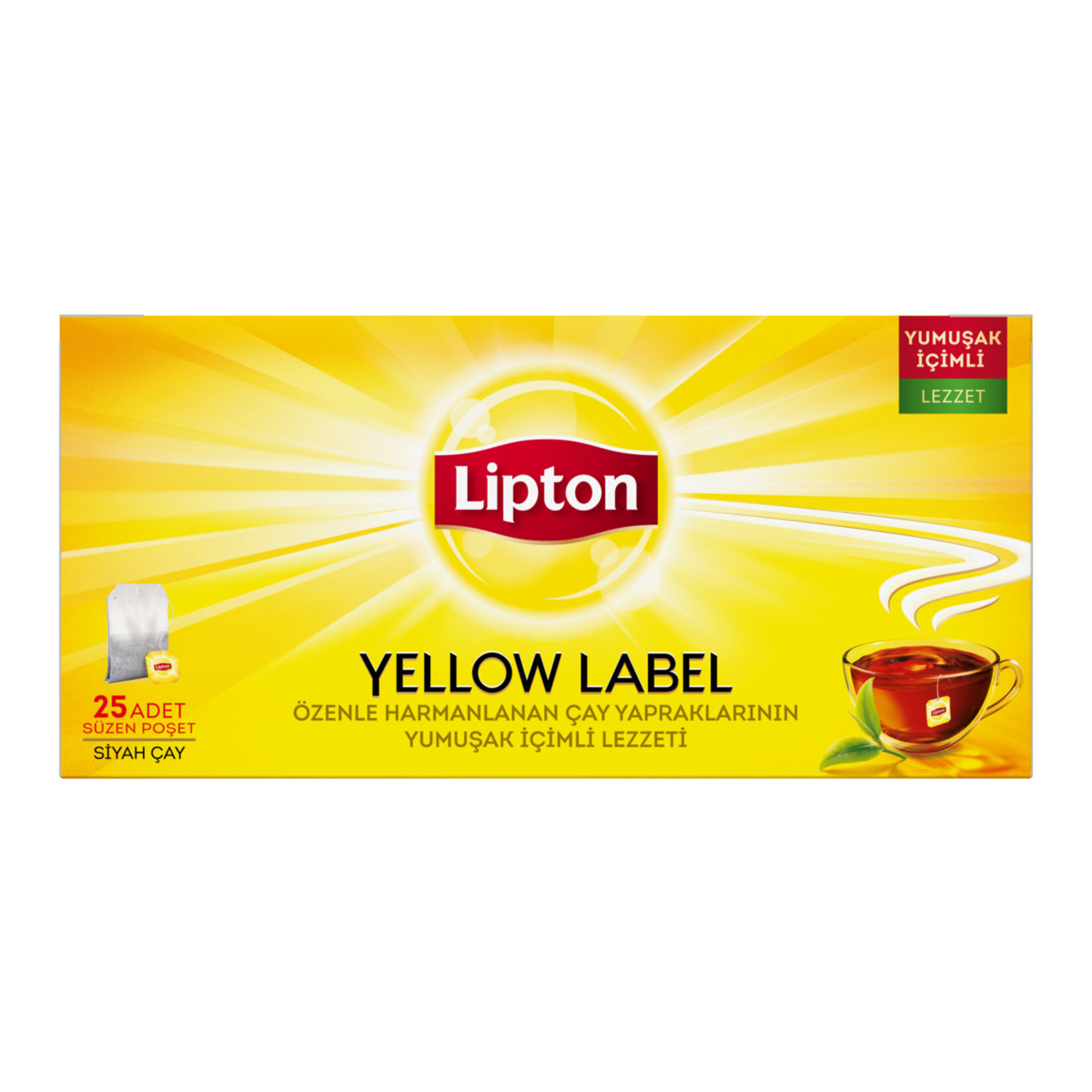 LİPTON YELLOW LABEL BARDAK POŞET SİYAH ÇAY 25'Lİ x 2 ADET