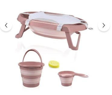 5'li Katlanabilir Bebek Banyo Seti - Pembe