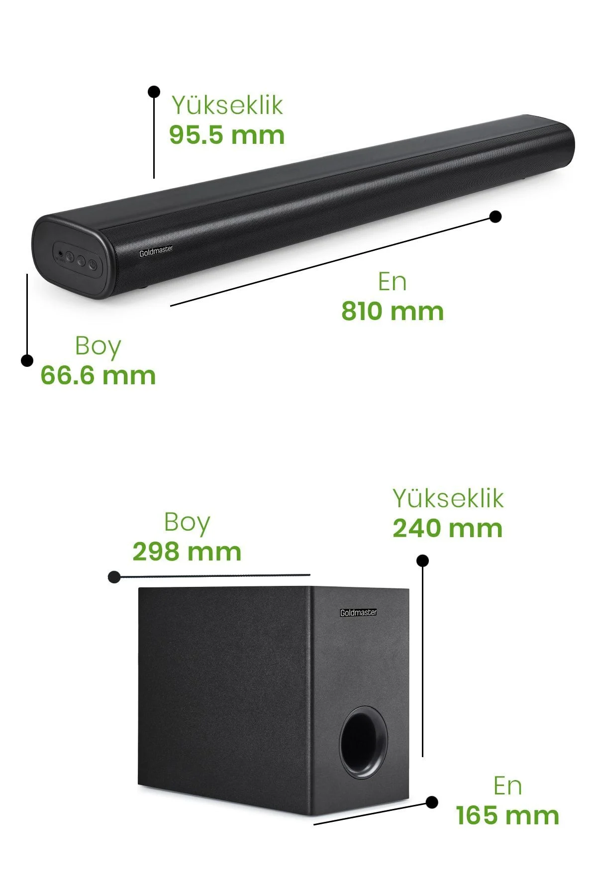 GOLDMASTER SW-910 BT SOUNDBAR KABLOLU WOOFER