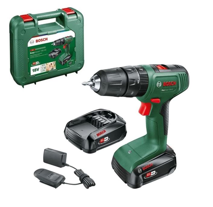 Bosch EasyImpact 18V-40 Çift Akülü 2 Ah Darbeli Vidalama Makinesi