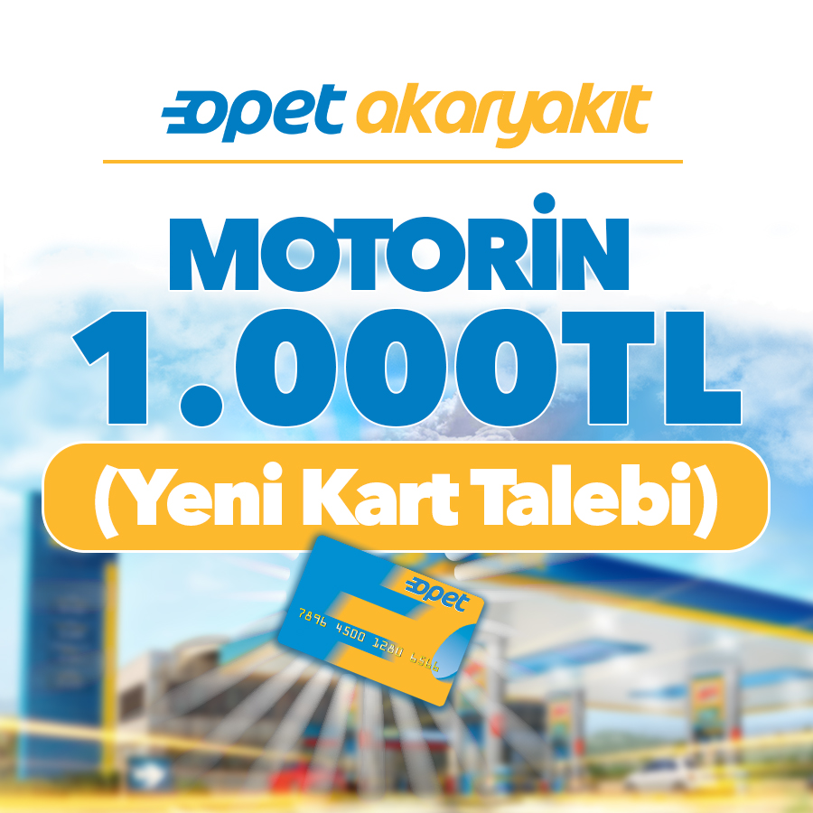 AKARYAKIT MOTORİN 1.000 TL (YENİ KART)