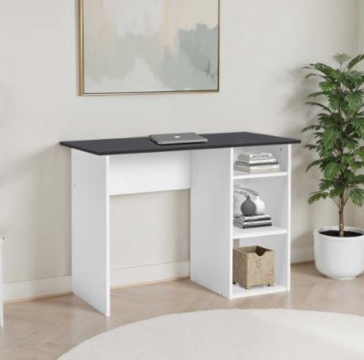 Vera 3 Raflı Çalışma Masası-Beyaz-Antrasit 101x75x45 cm (GxYxD)