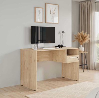 Concept Kilitli Çekmeceli Çalışma Masası - Florida Meşe 120x75x60 cm