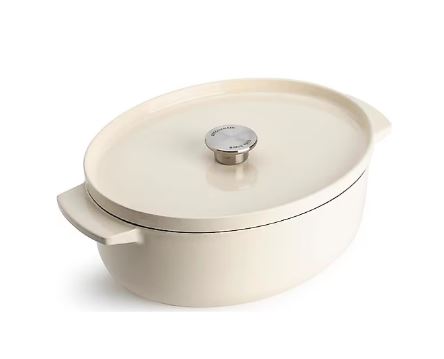 KitchenAid CC006062-001 5.6 Litre 30 cm. Oval Döküm Demir Tencere - Krem