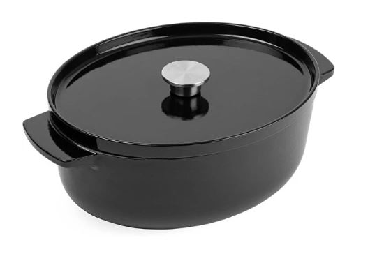 KitchenAid CC006064-001 5.6 Litre 30 cm. Oval Döküm Demir Tencere - Siyah