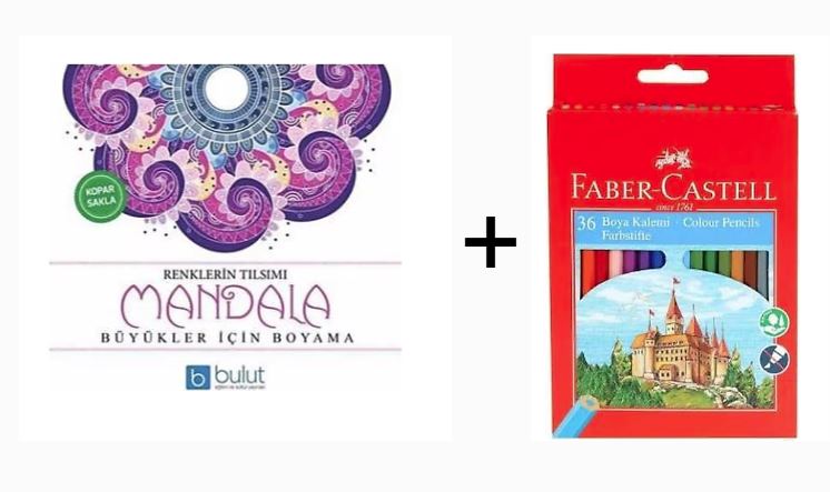 Renklerin Tılsımı Mandala Büyükler İçin Boyama + Faber 36 Renk Kuruboya