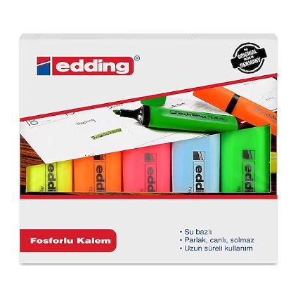 EDDİNG FOSFORLU KALEM 344 5 Lİ DOLDURULABİLİR