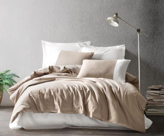 Cottonbox Plain Reaktif Ranforce Çift Kişilik Nevresim Takımı (Vizyon-Krem)
