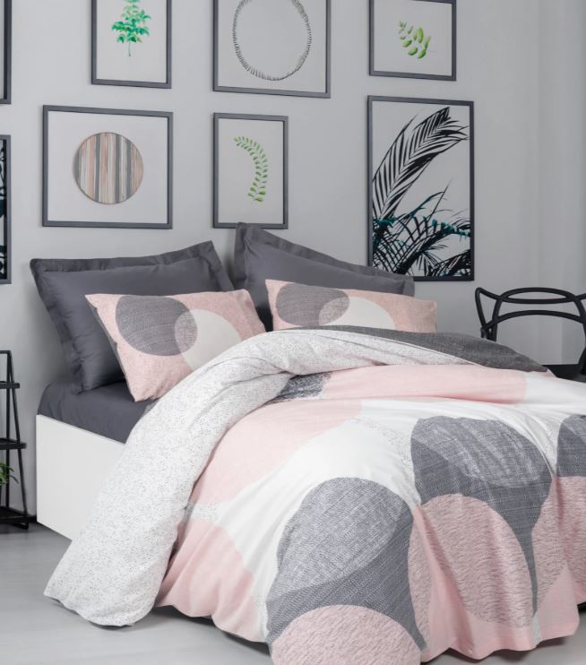 Cottonbox Modeline Leron Ranforce Çift Kişilik Nevresim Takımı (Gri)