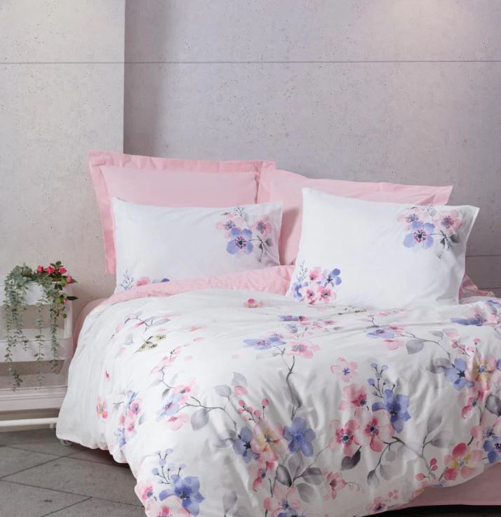 Cottonbox Modeline Jayda Ranforce Çift Kişilik Nevresim Takımı (Pembe)