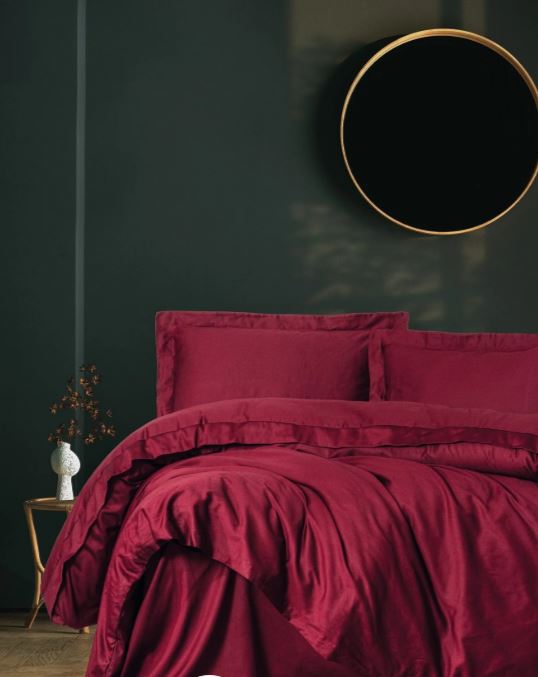 Cottonbox Elegant Saten Tek Kişilik Nevresim Takımı - Bordo