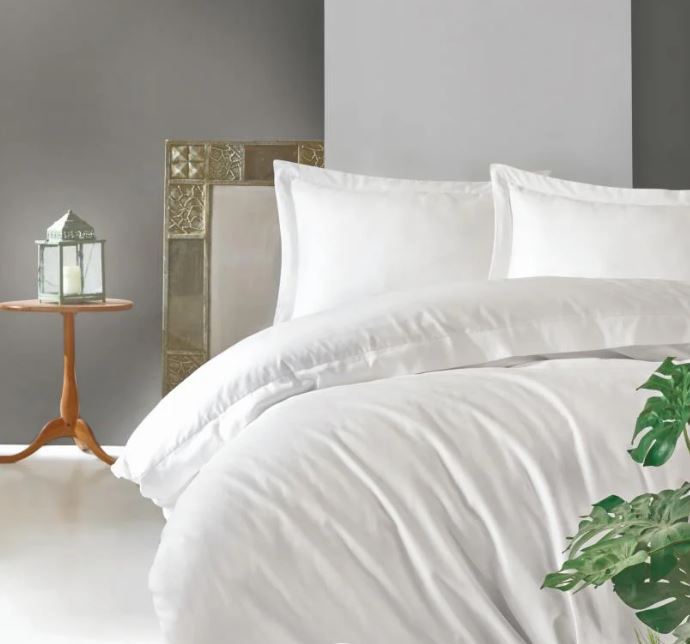 Cottonbox Elegant Saten Tek Kişilik Nevresim Takımı - Beyaz