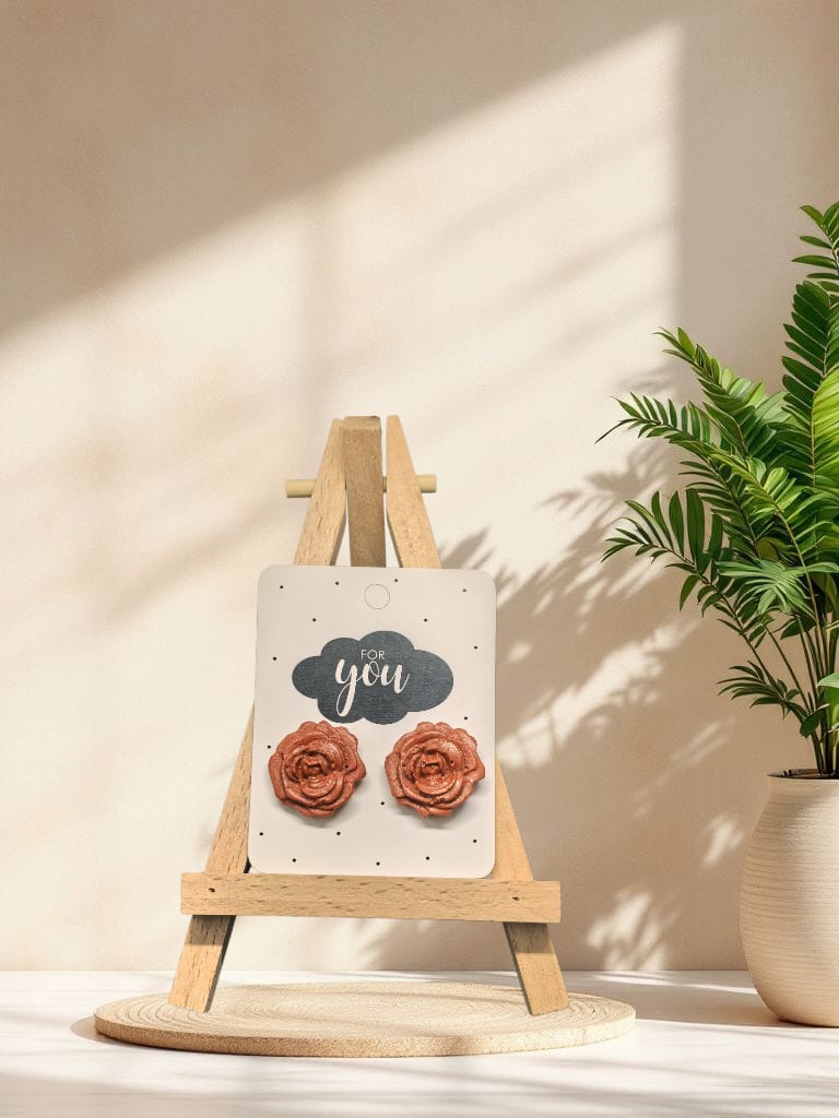 Harmony love serisi pembe gül küpe