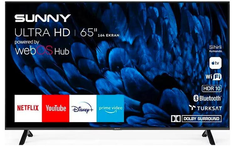 SUNNY SN65FMN252 65'' 165 EKRAN 4K SMART WİFİ WEBOS LED TV