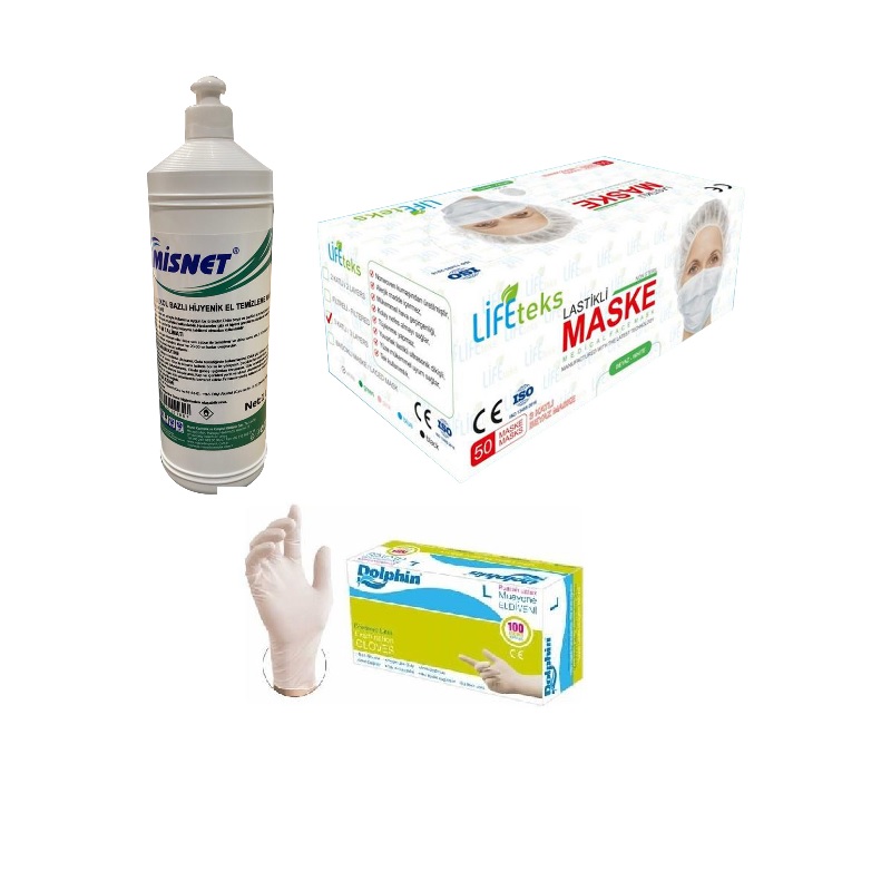 Hijyen Seti (Eldiven, Maske, Dezefektan)