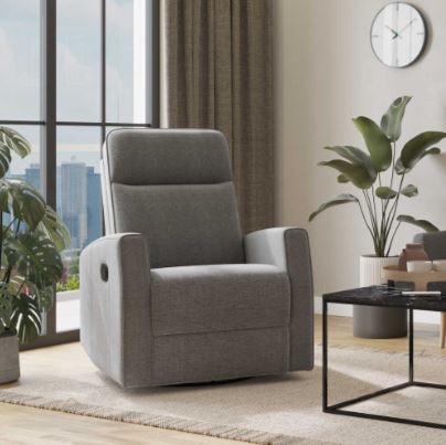 Torino Döner ve Sallanır Mekanizmalı Baba ve TV Koltuğu-Bej-Gri 75x94x102 cm